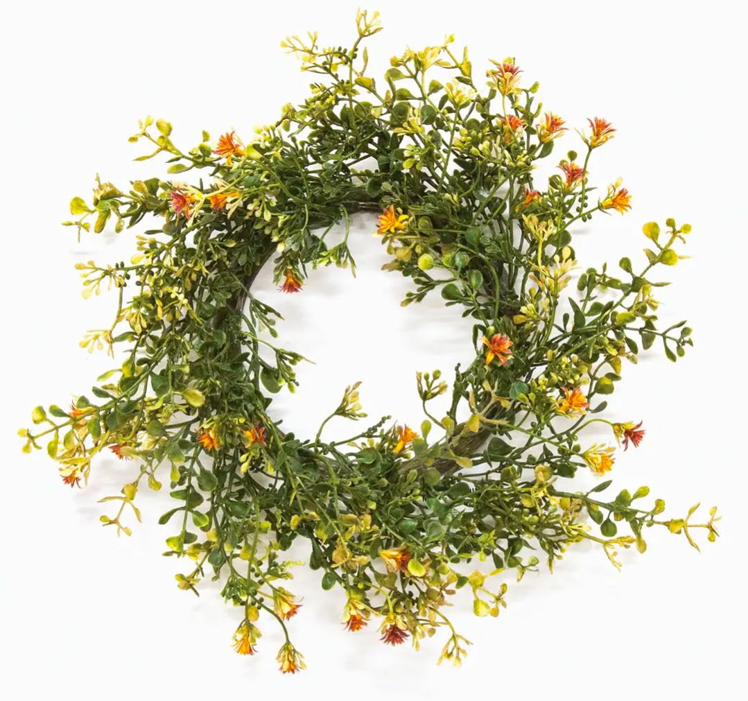 4-1/2" Golden Buds &amp; Baby's Grass Candle Ring