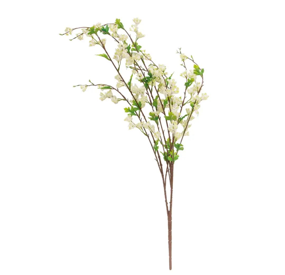 Cream Lilac Branch Floral Pick