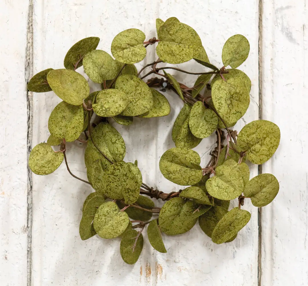 3-1/2" Penny Leaf Candle Ring Dark Green