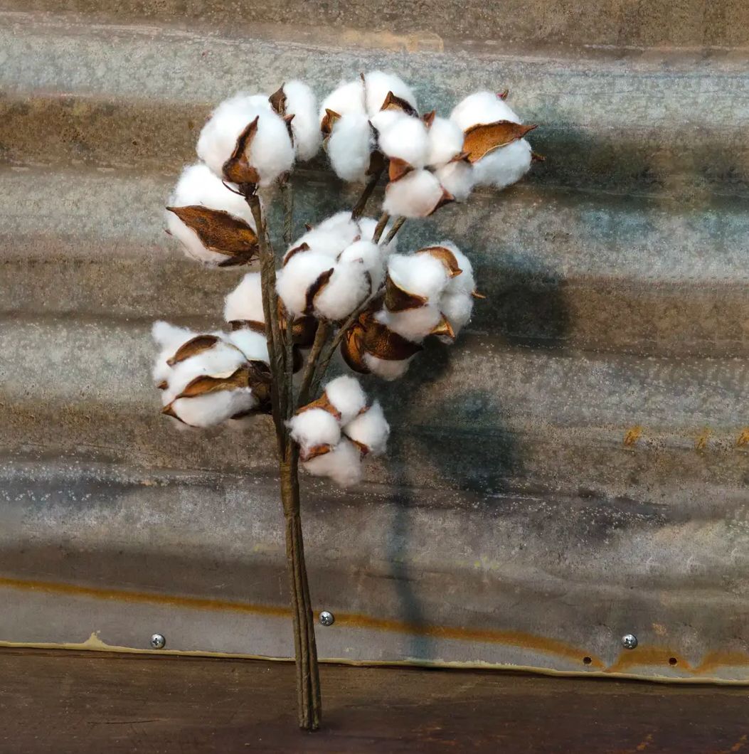 Cotton Ball Bunch Floral Pick