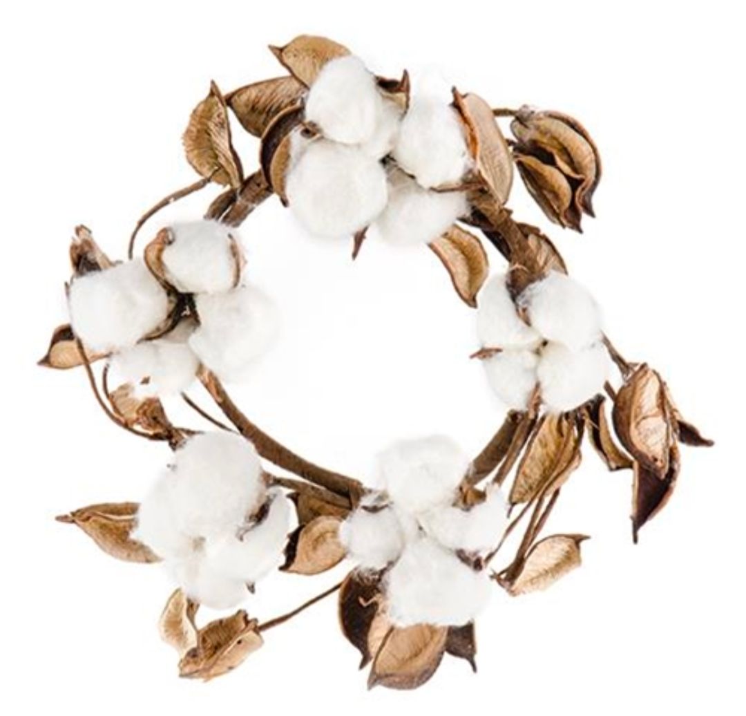 3-1/2" Cotton w/Shells Candle Ring