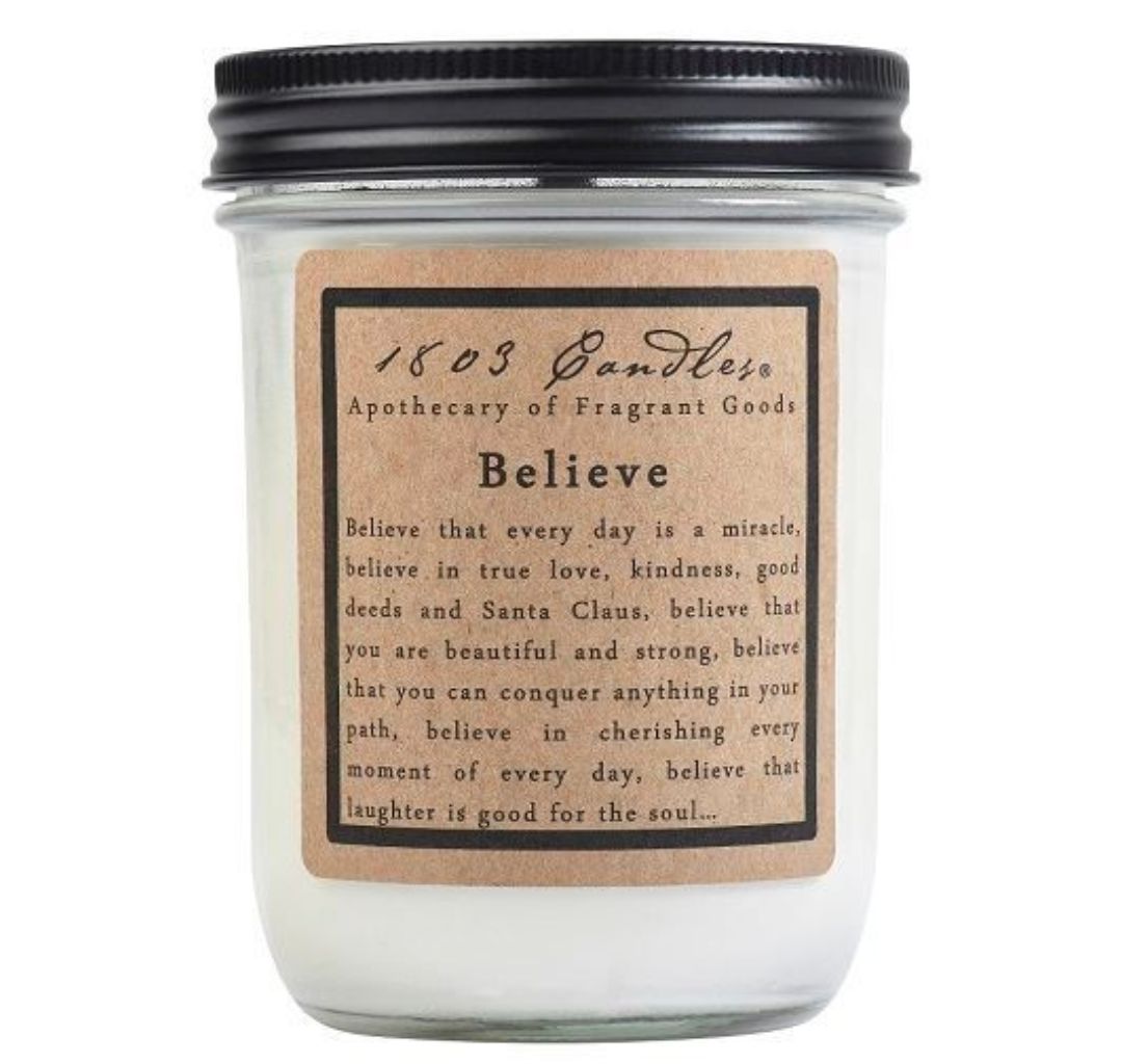 1803 Candle Company SOY Jar Candle - Believe