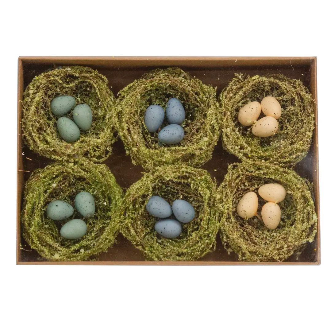 6/Set - Mini Speckled Eggs in Mossy Nests