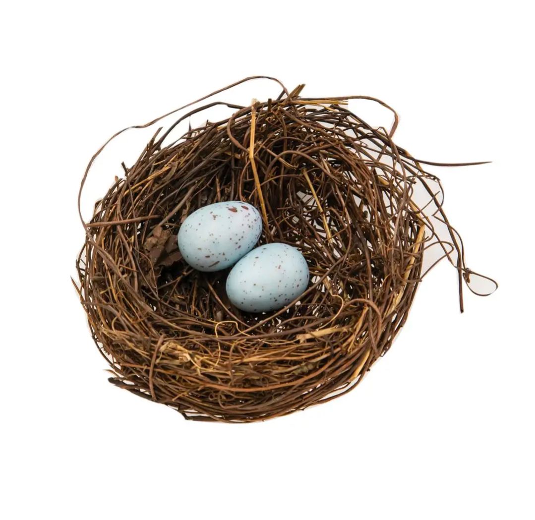 4-1/2" Angelvine Bird Nest with Eggs