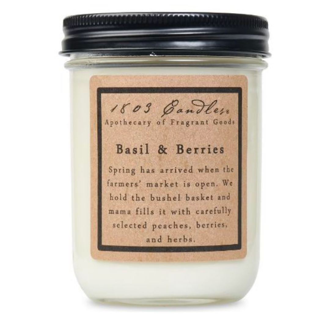 1803 Candle Company SOY Jar Candle - Basil &amp; Berries