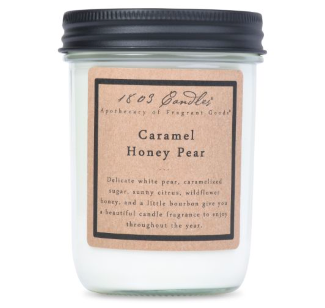1803 Candle Company SOY Jar Candle - Caramel Honey Pear