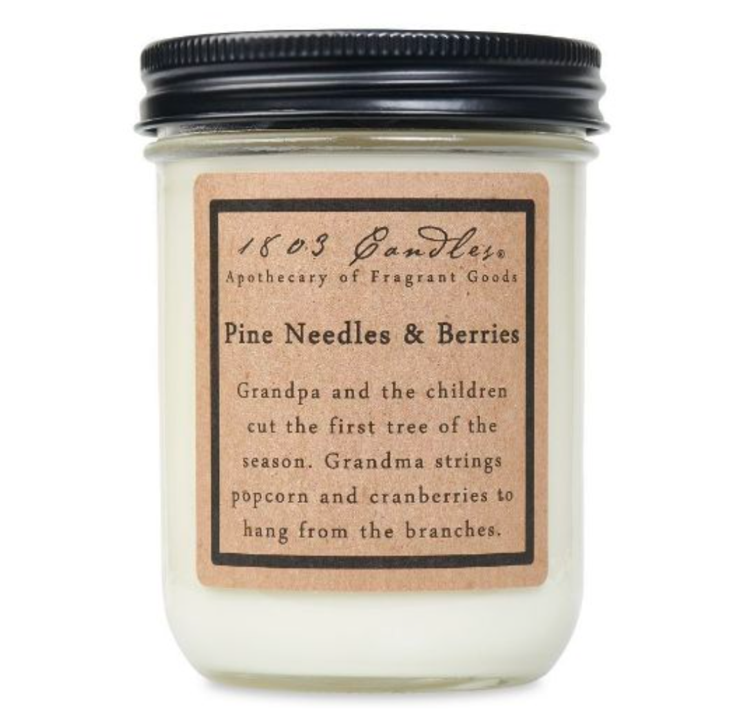 1803 Candle Company SOY Jar Candle - Pine Needles &amp; Berries