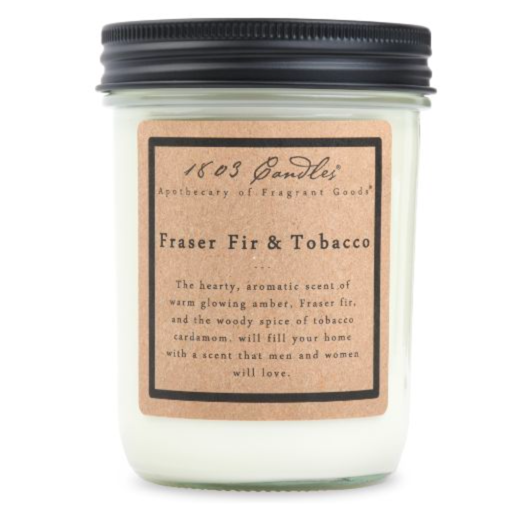 1803 Candle Company SOY Jar Candle - Fraiser Fir &amp; Tobacco