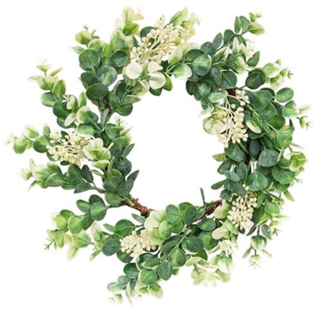 6-1/2" Seeded Baby Eucalyptus Candle Ring