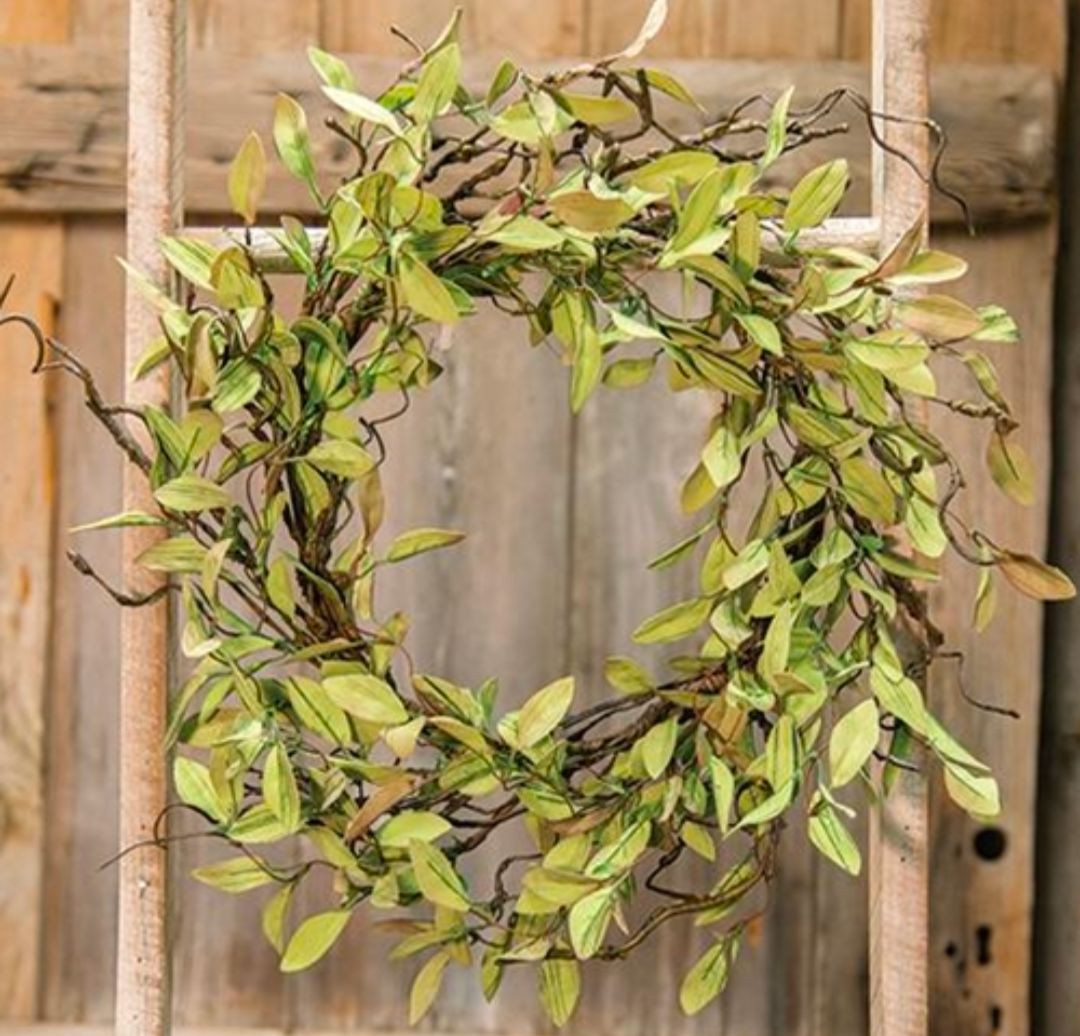 20" Sage Leaves &amp; Twigs Wreath