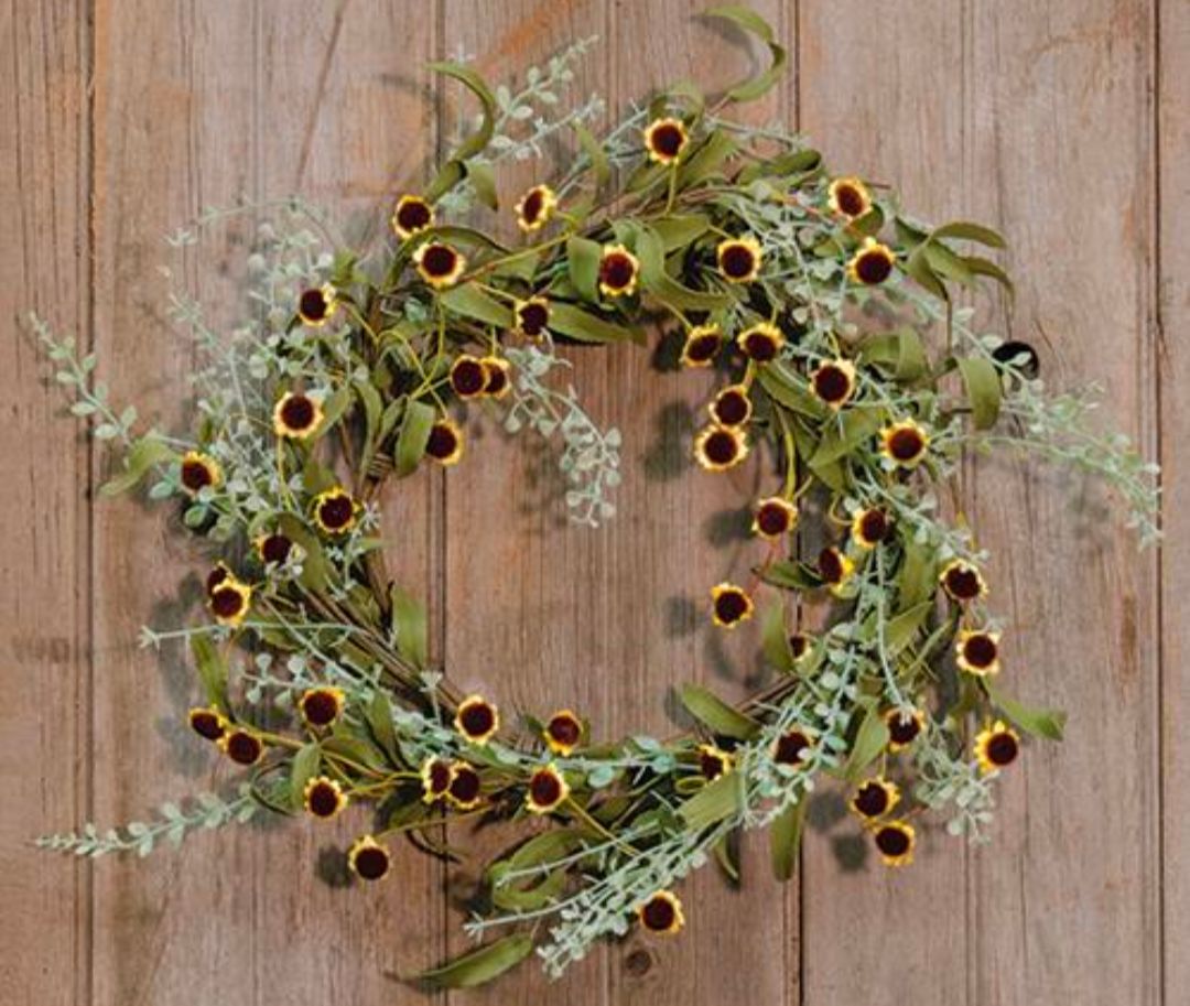 20" Bird's Eye Daisy Garden Wreath