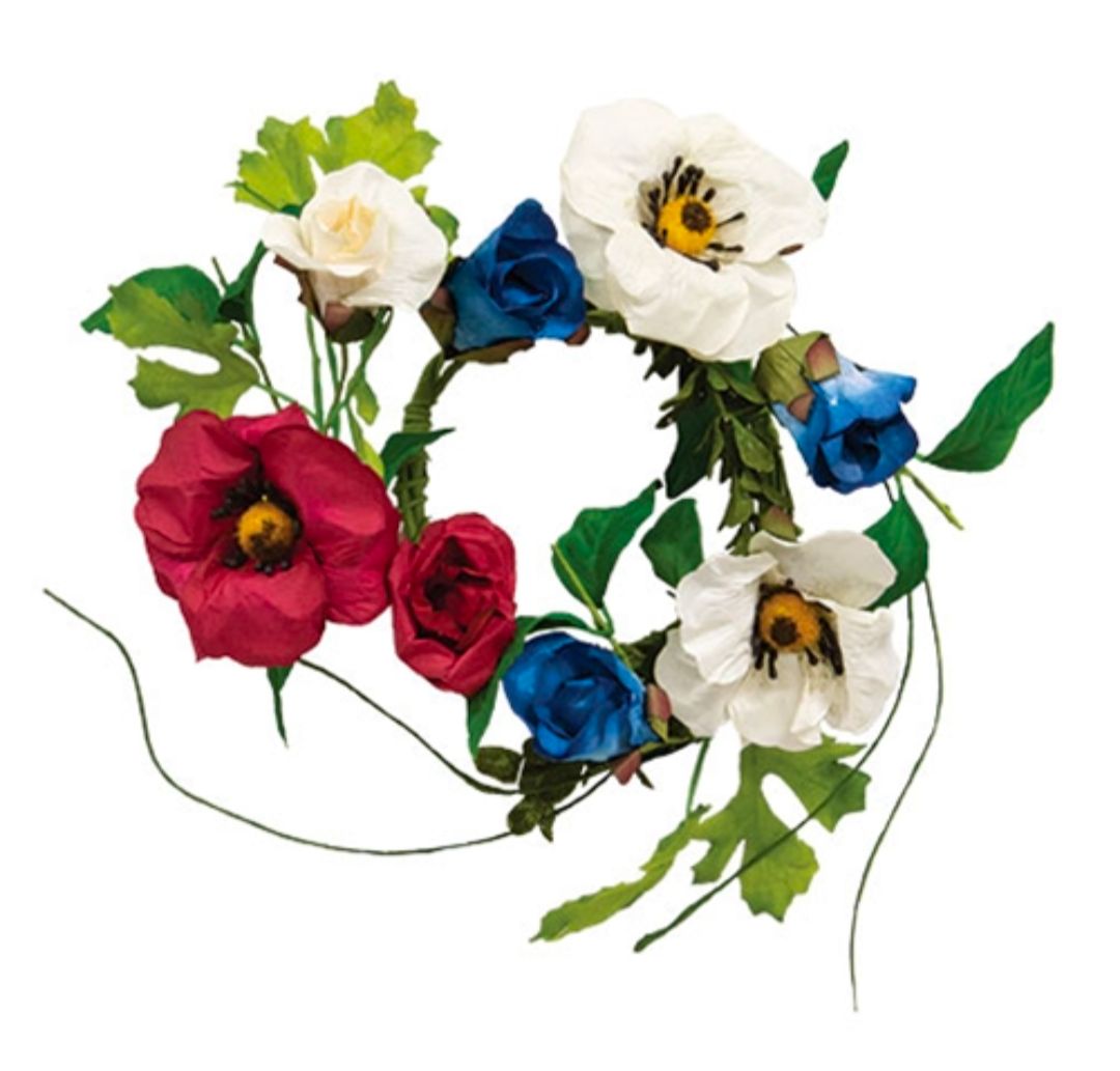 3-1/2" Americana Rose &amp; Poppy Candle Ring