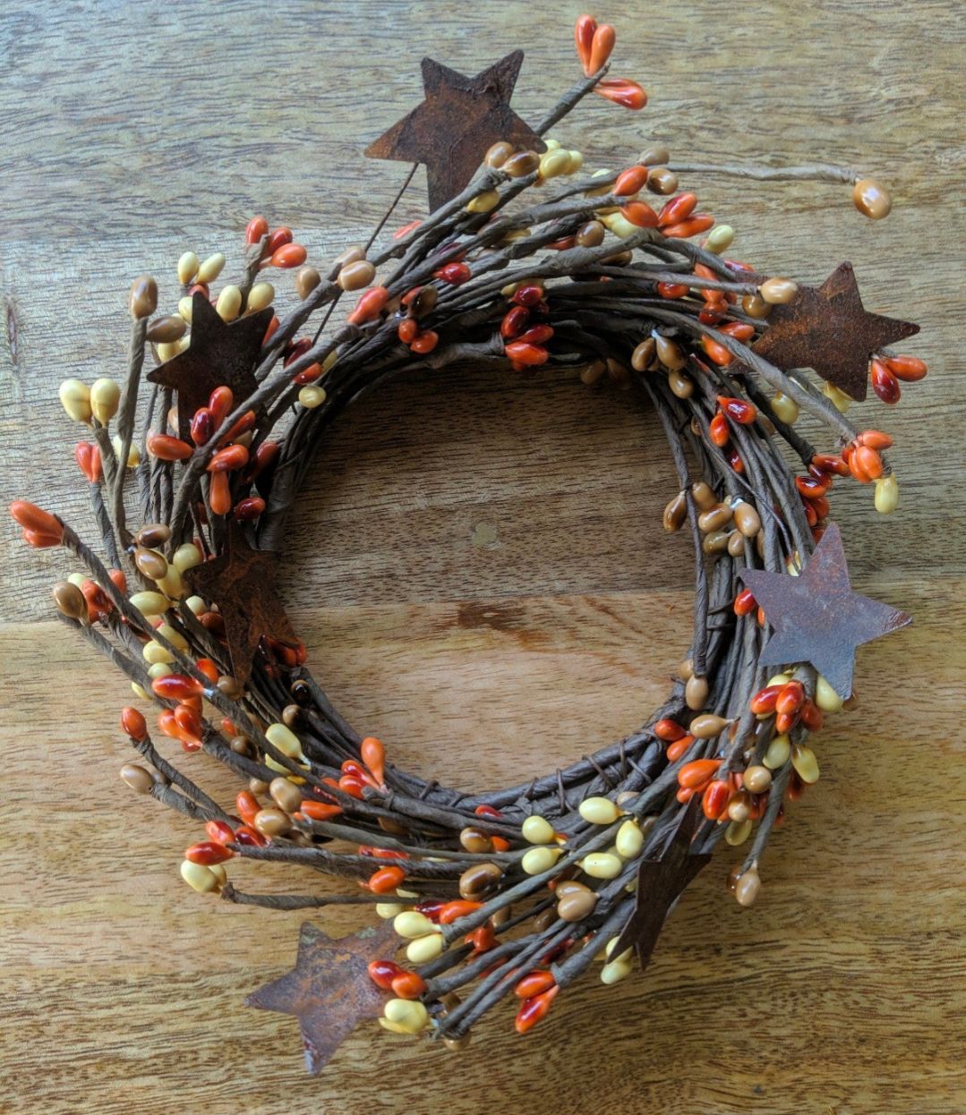 4" Pumpkin Spice Pipberry with Stars Candle Ring