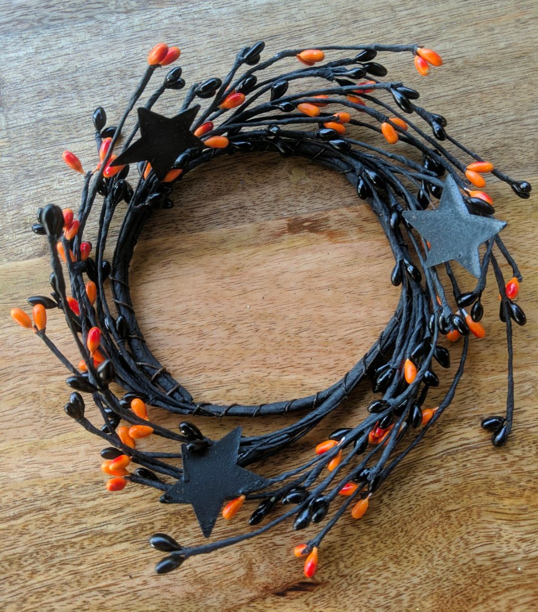 4" Spooky Mix Pipberry Candle Ring Wreath Decor Accent