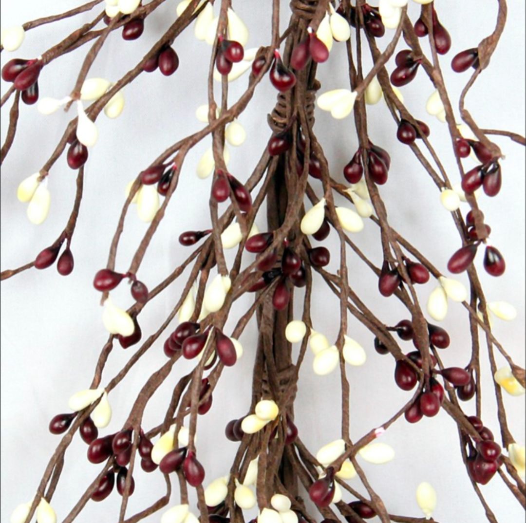 54" Burgundy &amp; Cream Pip Berry Garland