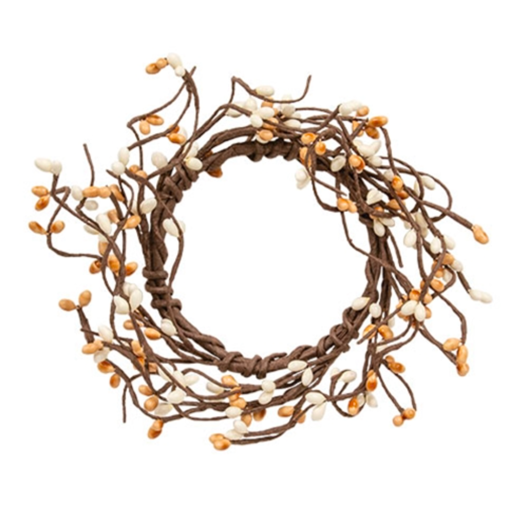 3-1/2" Butter Cake Pip Berry Candle Ring Wreath Decor