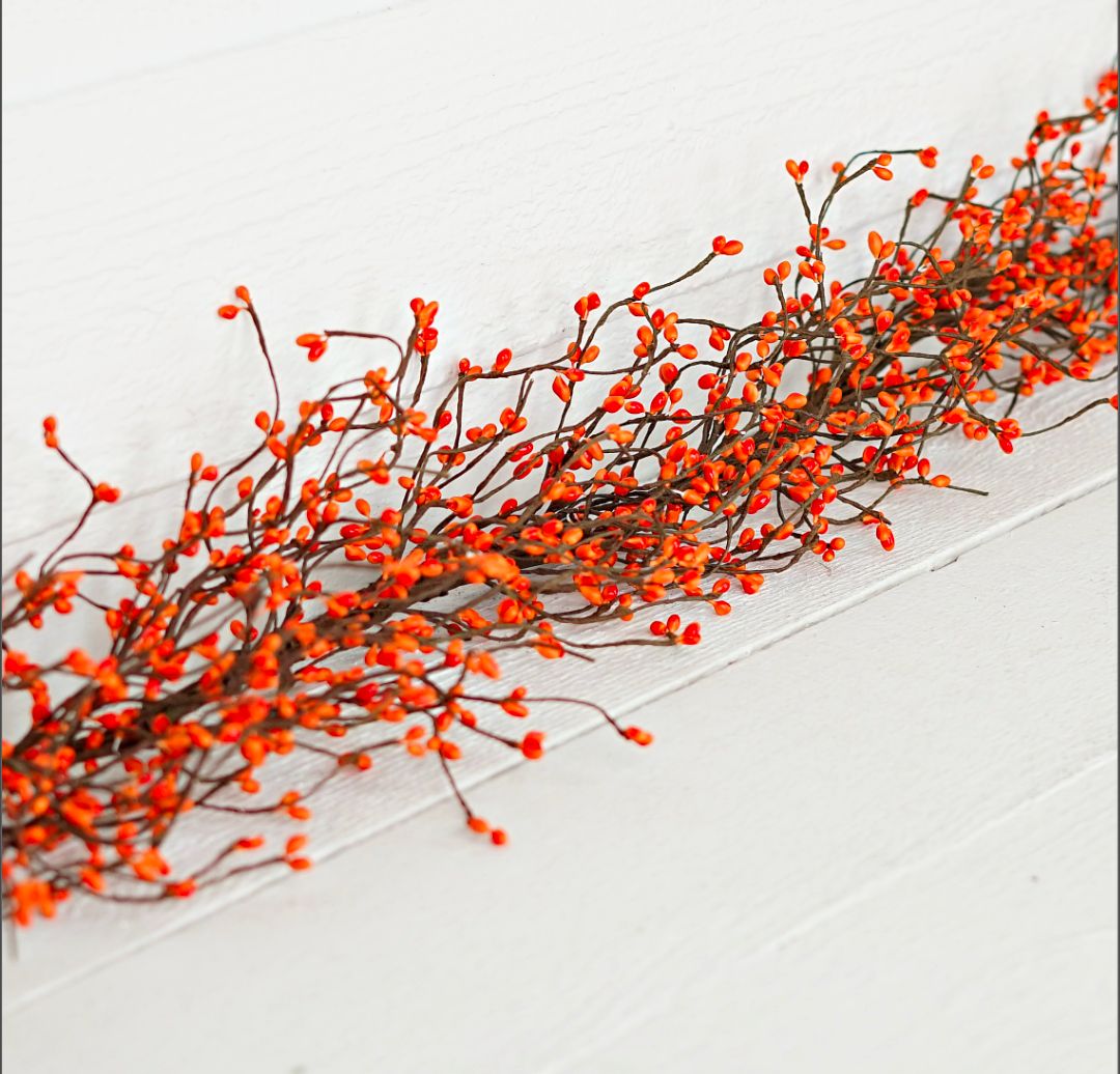 54" Orange Pip Berry Garland