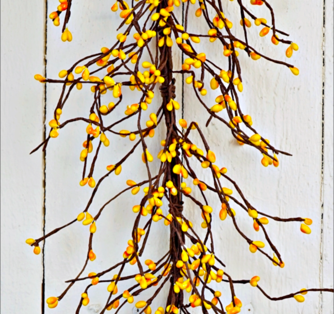 54" Yellow Pip Berry Garland