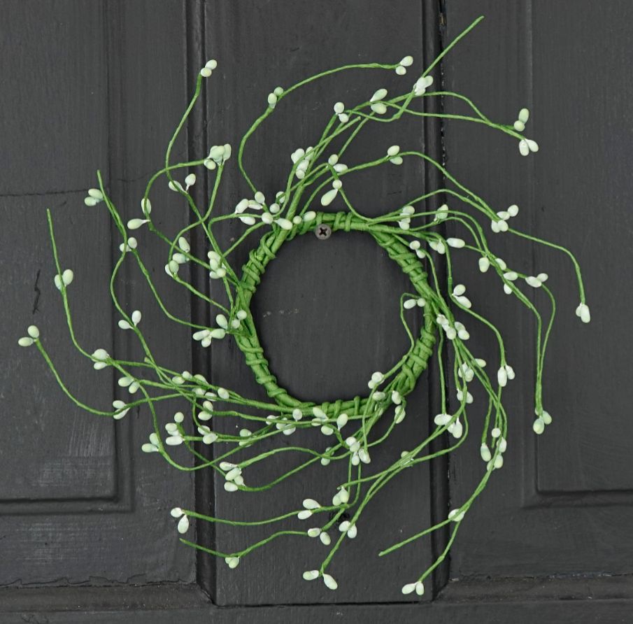 3-1/2" Eucalyptus Pip Berry Candle Ring Wreath Decor