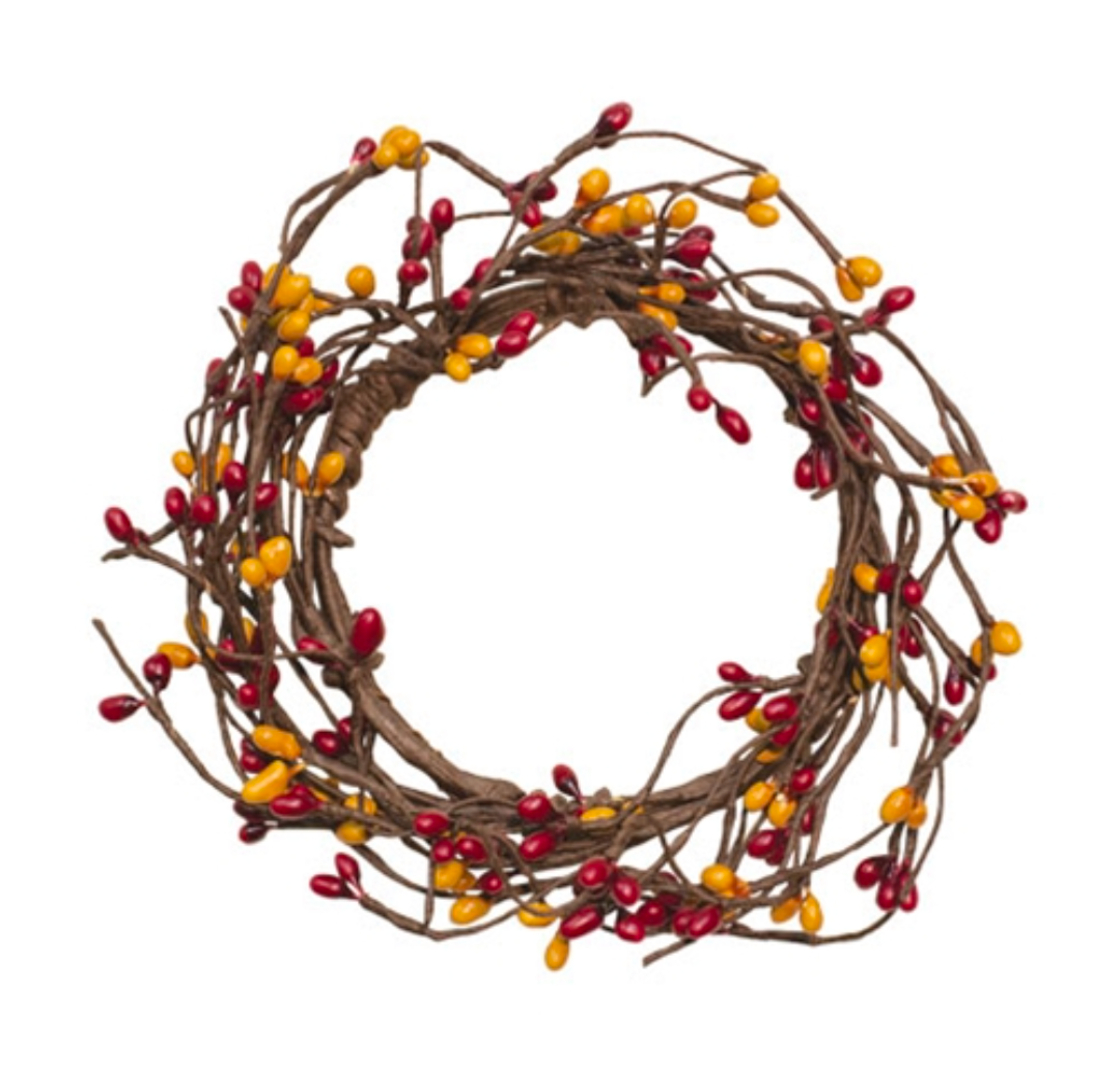 3-1/2" Burgundy &amp; Old Gold Pip Berry Candle Ring