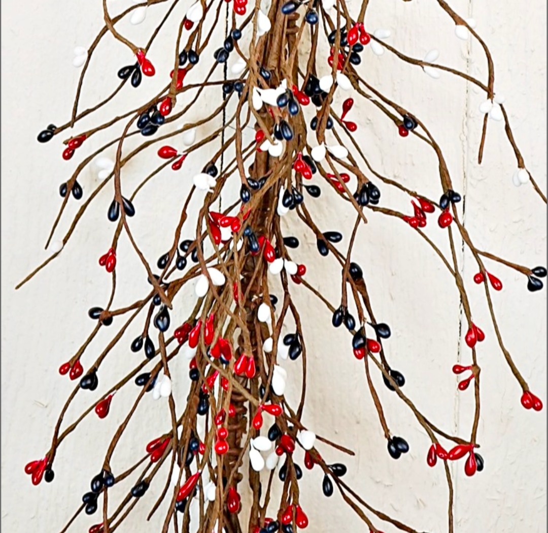 54" Patriotic Pip Berry Garland