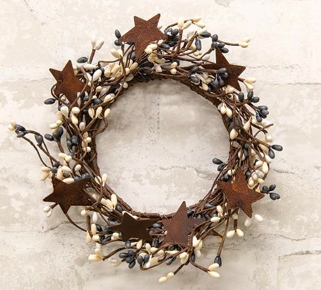 4" Farmhouse Pip Berry Ring With Stars