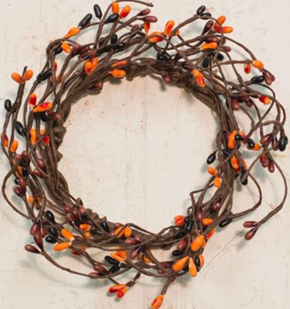 3-1/2" Primitive Mix Pip Berry Candle Ring Wreath