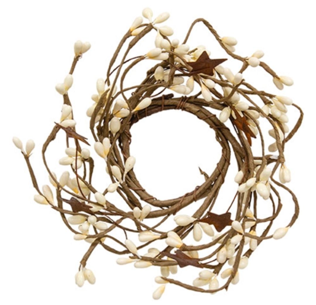 2" Ivory Pip Berry Candle Ring Wreath Decor