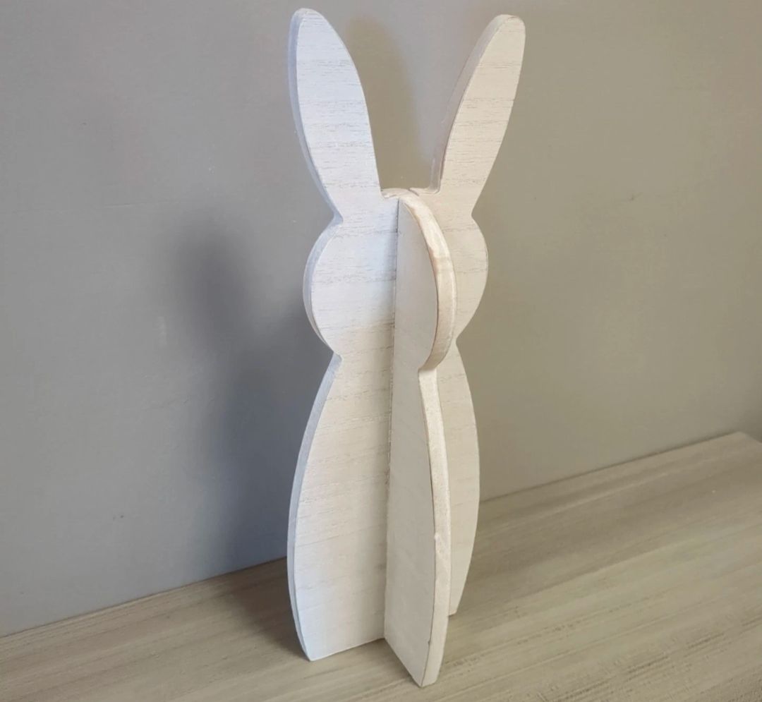 Modern Easter Bunny Shelf Sitter Decor - White