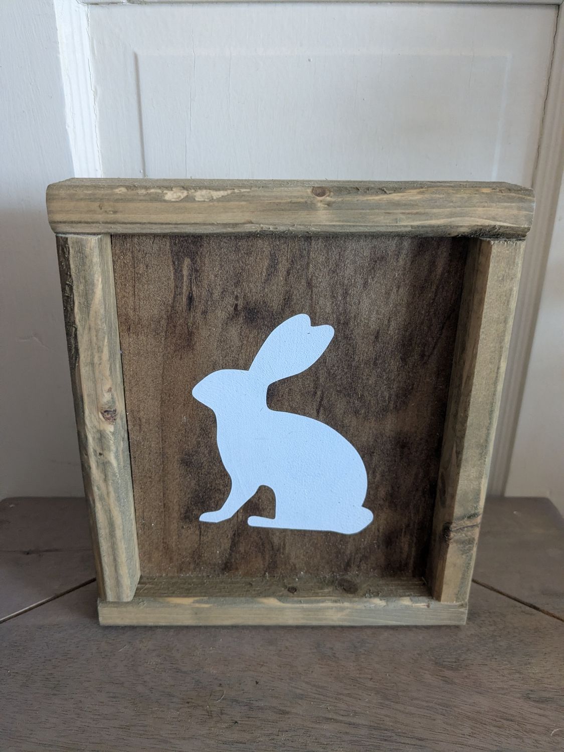 Easter Bunny Farmhouse Sign Wood Shelf Sitter Decor