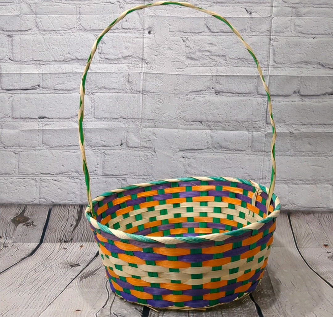 Wicker Easter Basket Colorful Kids Youth Large