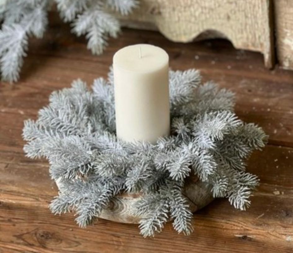 4-1/2" Snowy Sitka Spruce Candle Ring