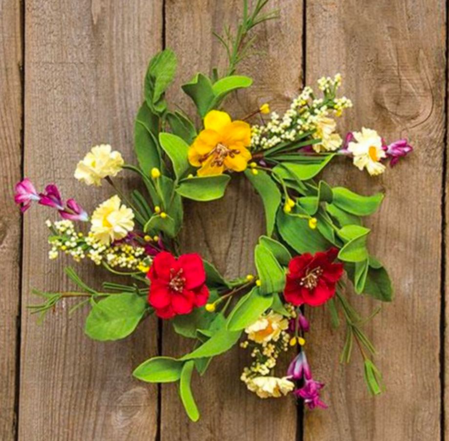 3-1/2" Hibiscus Candle Ring Wreath Decor Accent