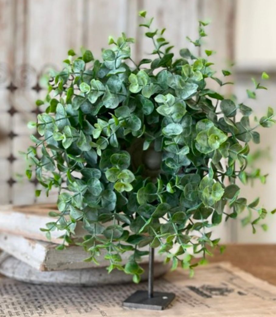 3-1/2" Greenbrier Green Eucalyptus Candle Ring Foral