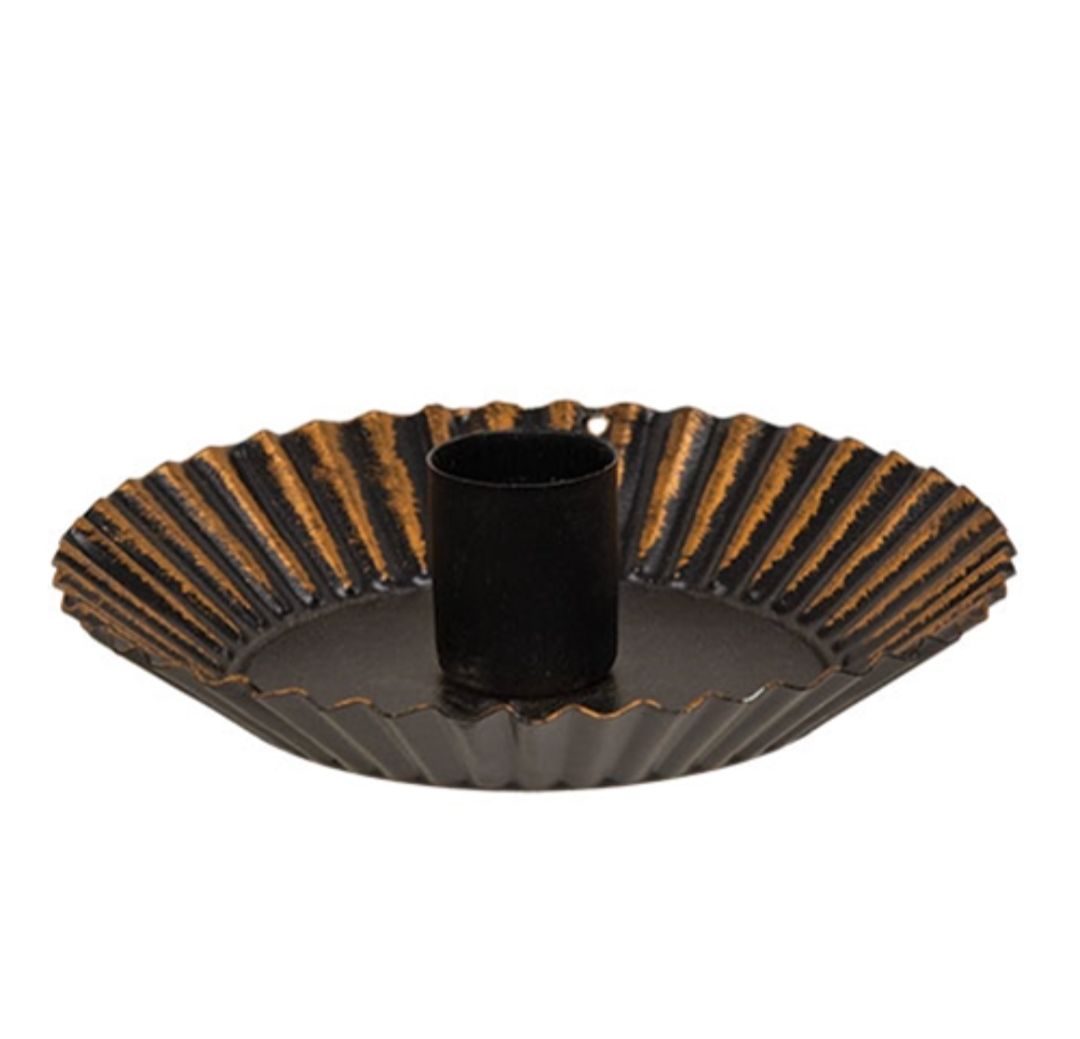 5" Distressed Black &amp; Gold Metal Taper Tart Pan
