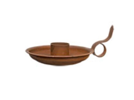 Rusty Courting Taper Candle Holder Pan