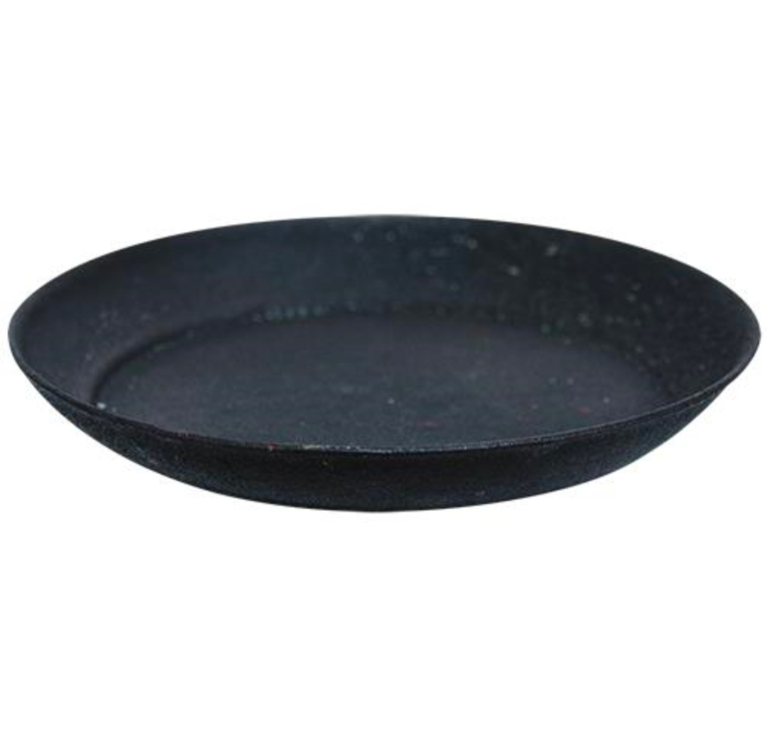 4" Colonial Black Pie Pan Pillar Candle Holder