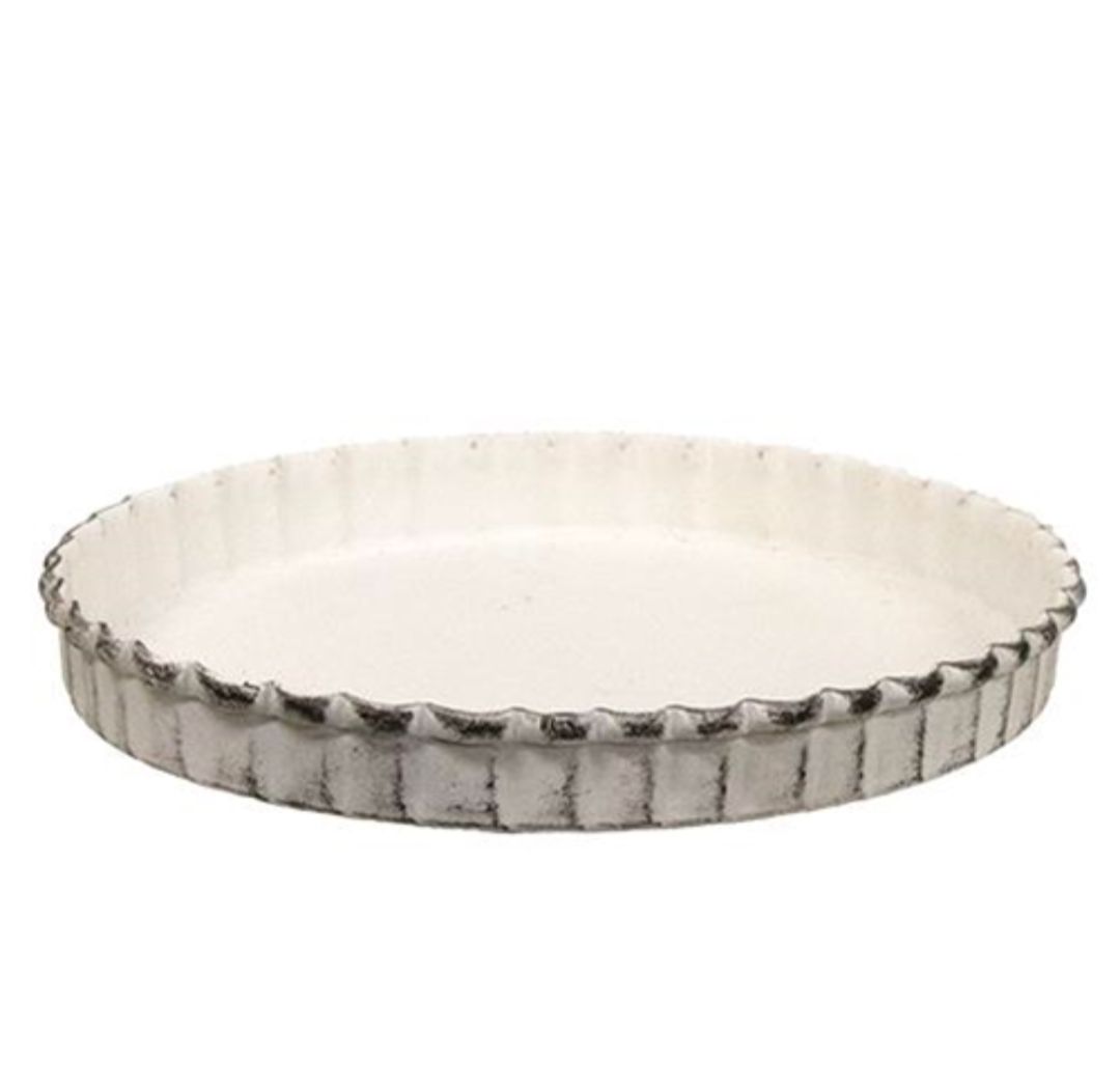 5" Shabby Chic Fluted Candle Pan