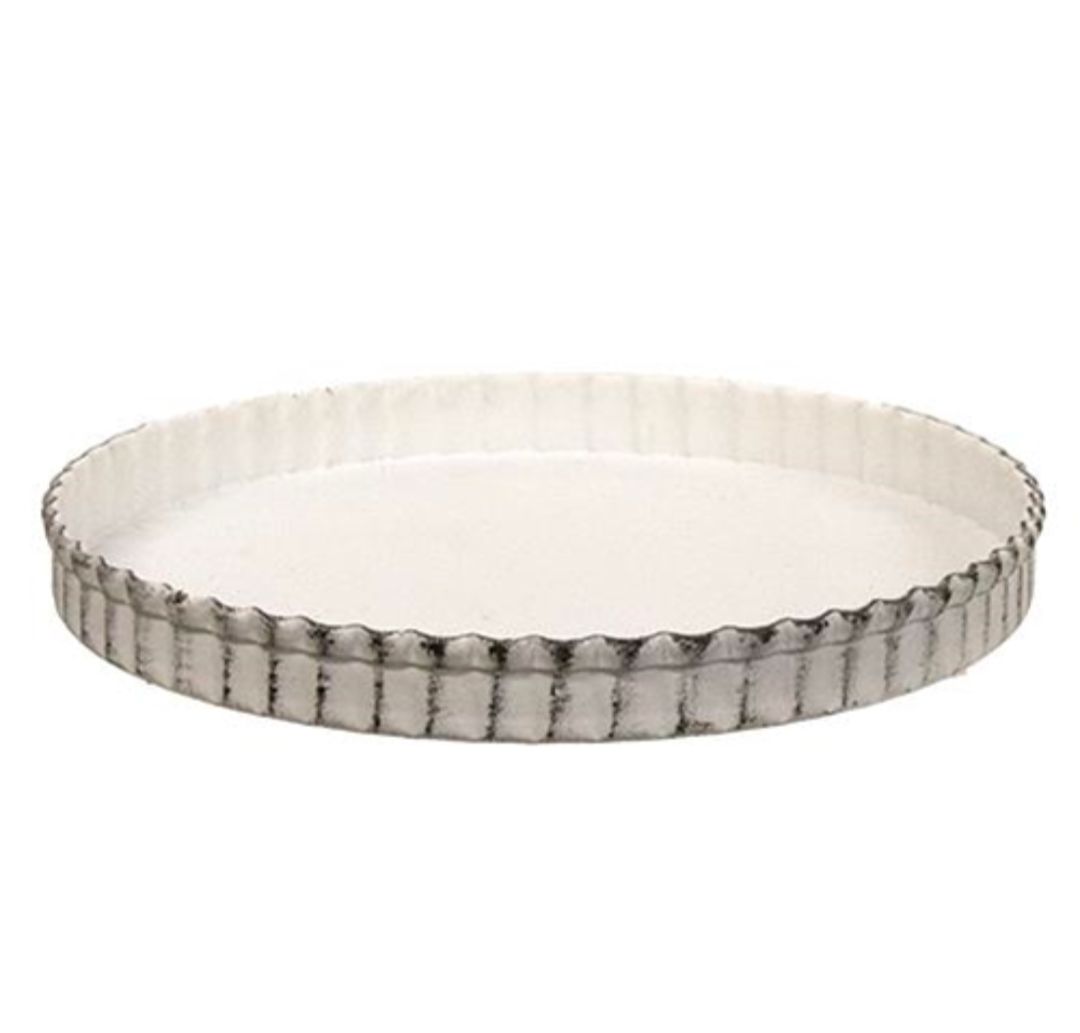 6-1/2" Shabby Chic Fluted Candle Pan