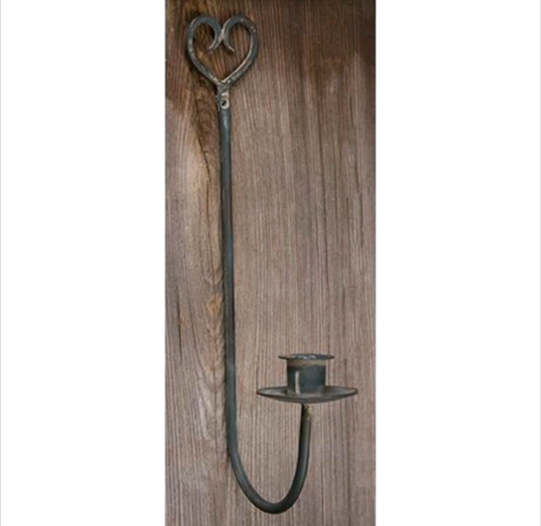 Primitive Hanging Heart Taper Holder
