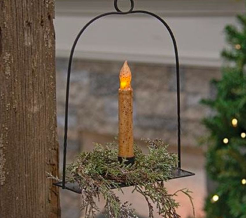 Black Wrought Iron Hanging Taper Holder