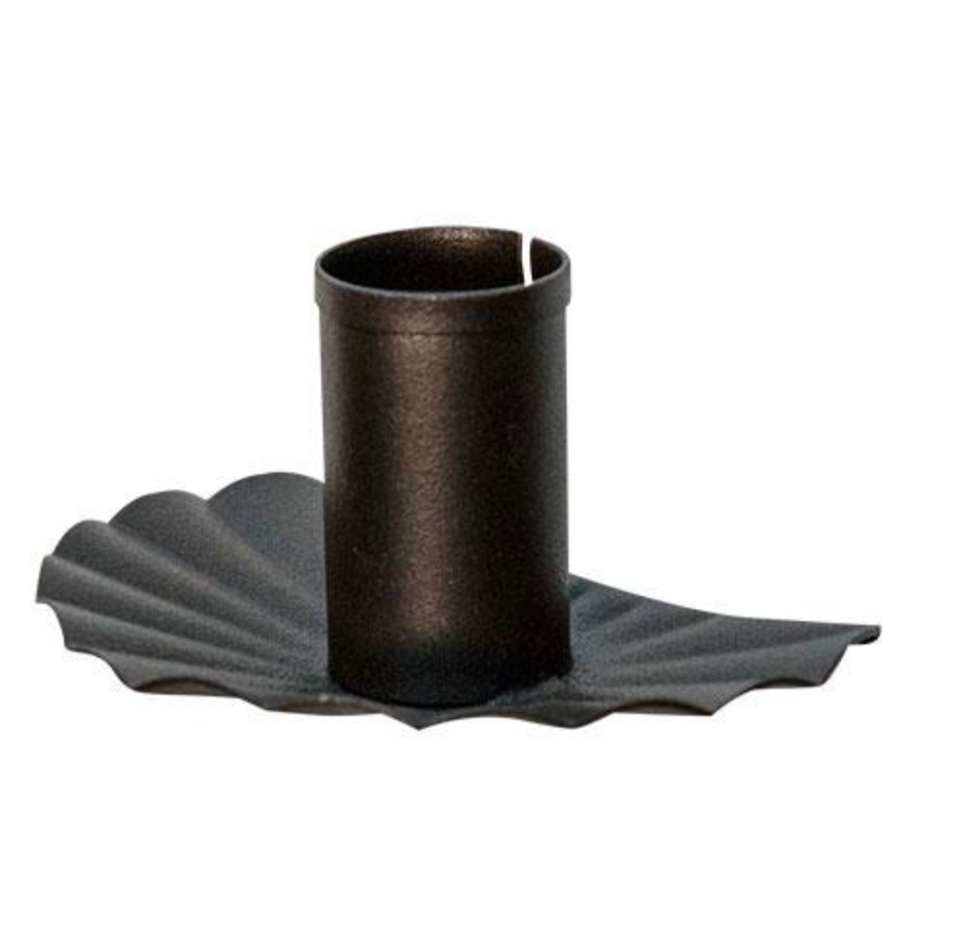 Black Fluted Metal Half Taper Holder