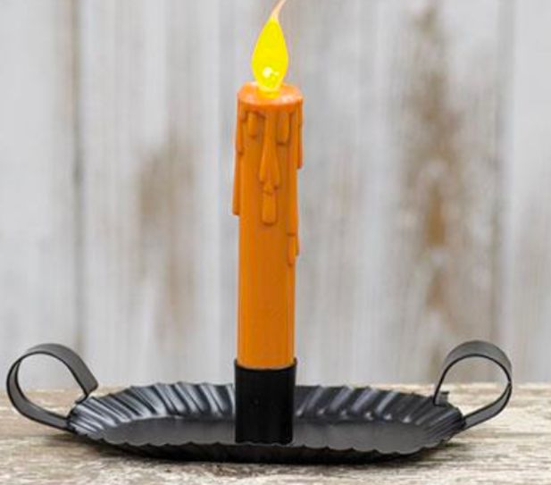 Black Oval Taper Candle Holder