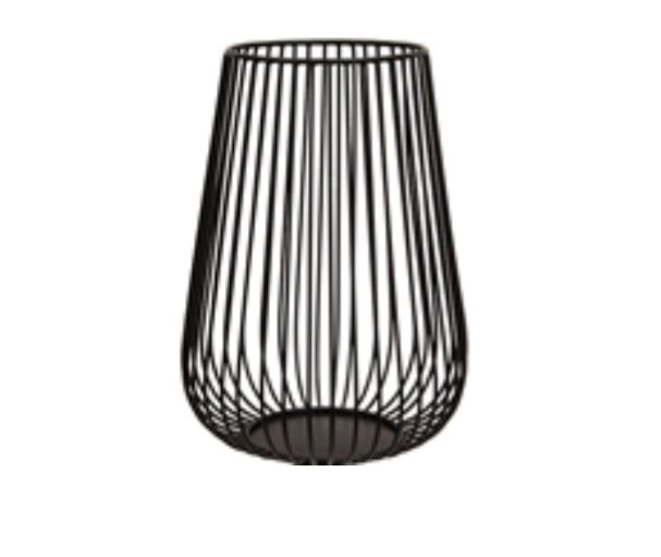 10-1/2" Modern Black Wire Pillar Candle Holder