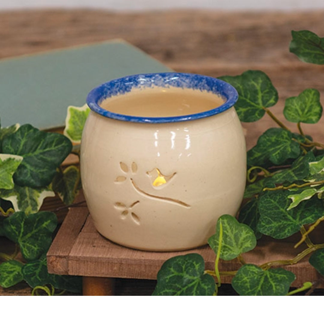 Stoneware Bird and Branch Luminary