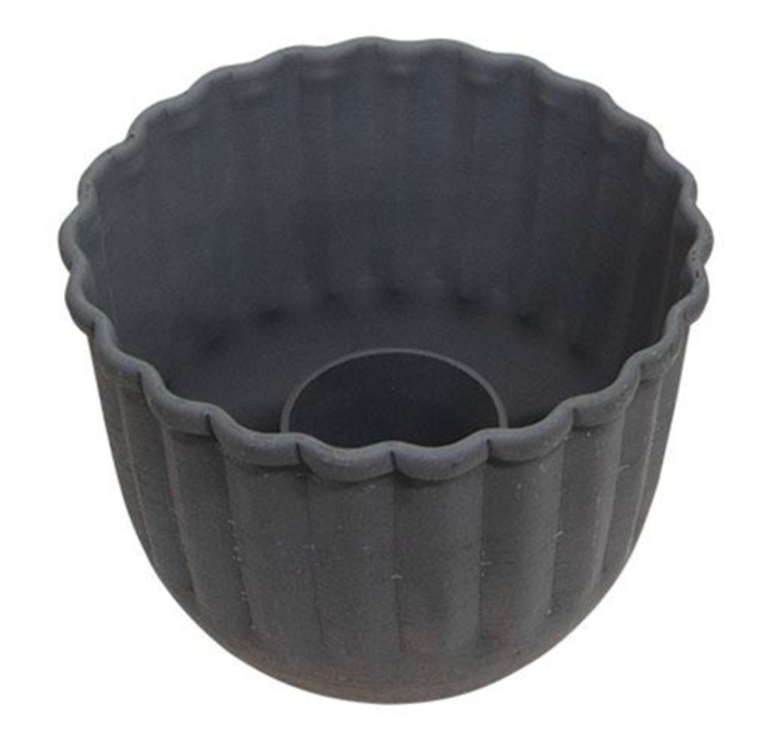 Graywashed Metal Fluted Taper Candle Holder Cup