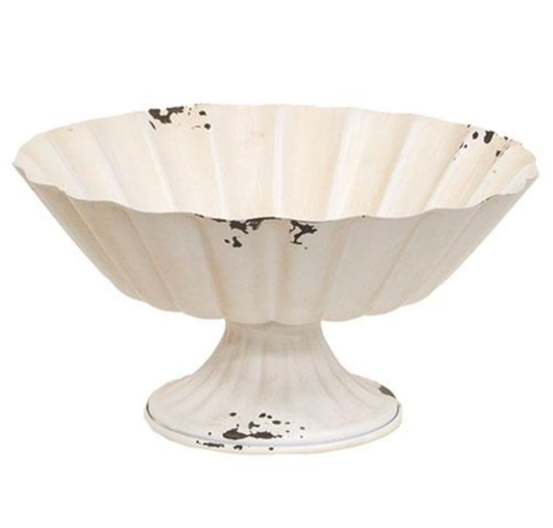 4" Cream Urn Pillar Candle Holder Floral Container 