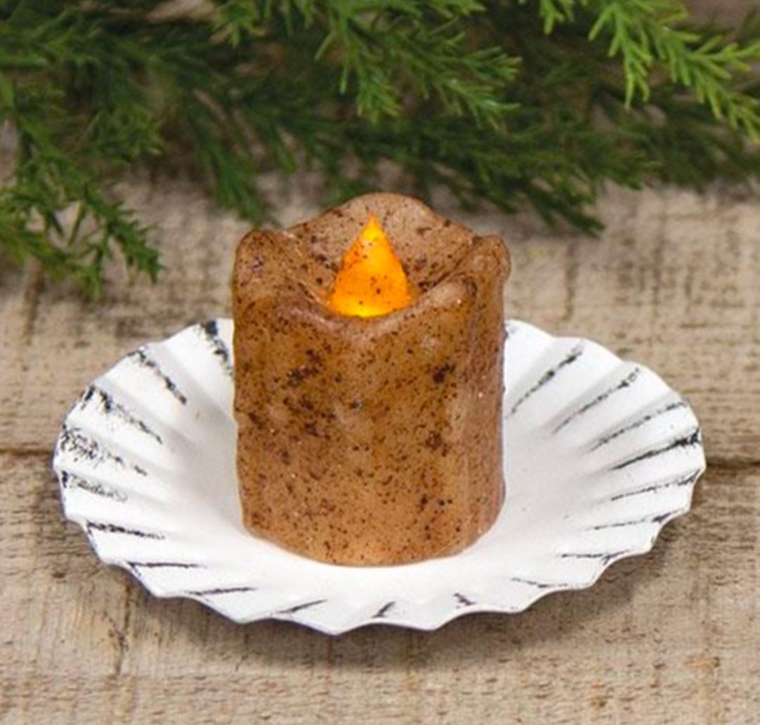 3-1/2" Shabby Chic Fluted Candle Pan