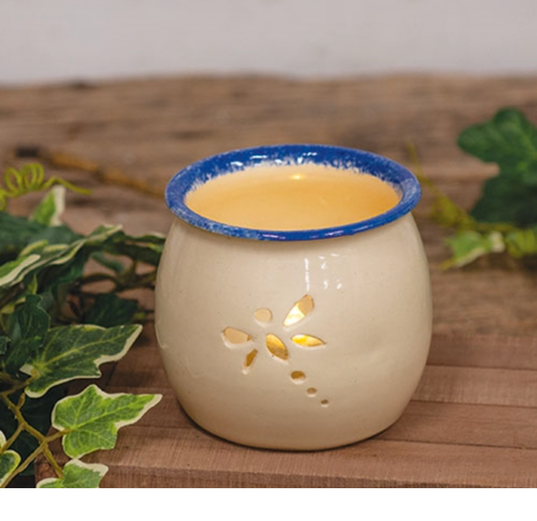 Stoneware Dragonfly Luminary