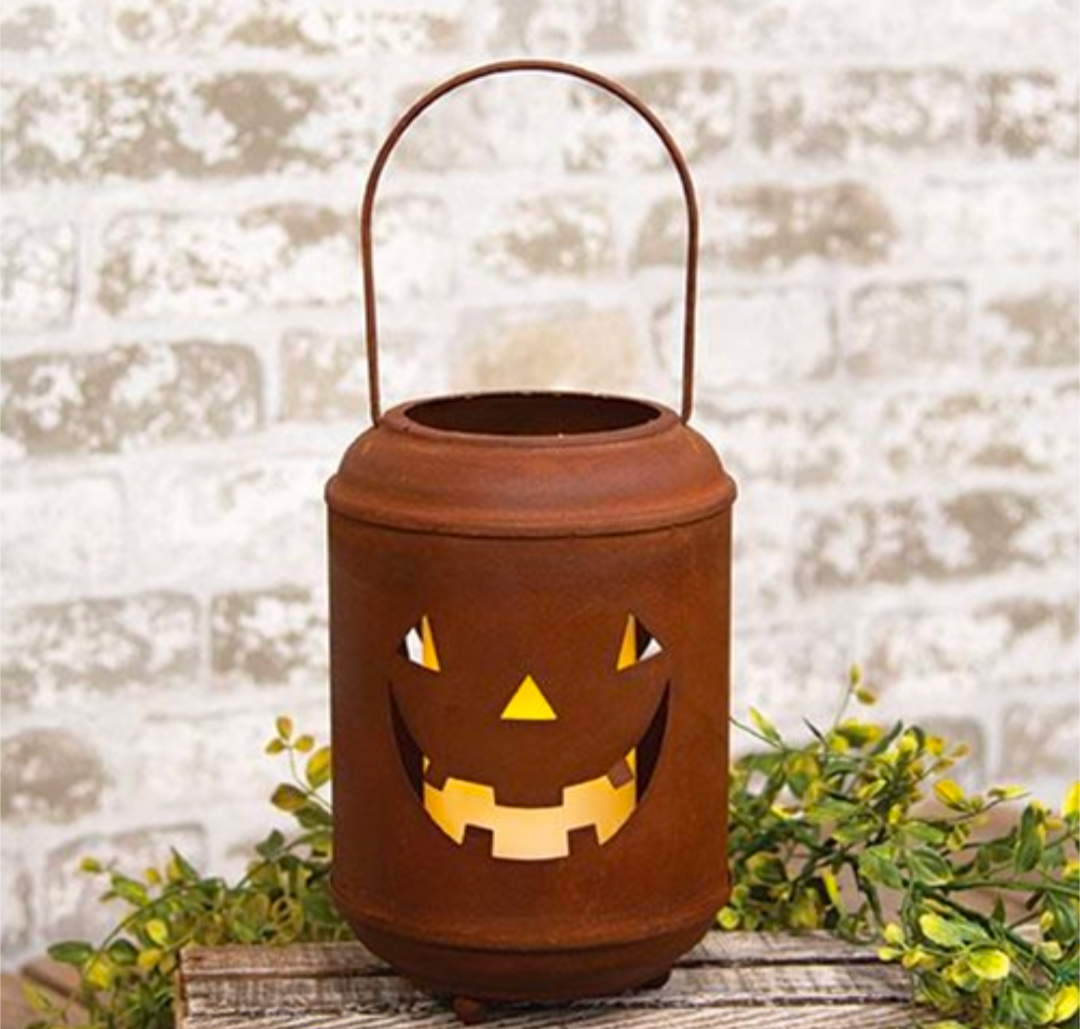 Rusty Metal Jack O Lantern Luminary